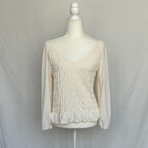 Sanctuary Ivory Textured V-Neck Top